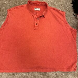 We The Free Coral Sleeveless Polo Shirt